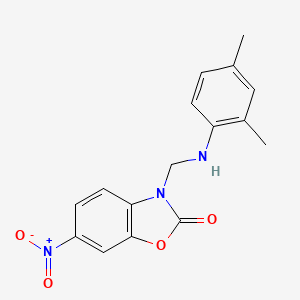 molecular formula C16H15N3O4 B11113026 3-{[(2,4-dimethylphenyl)amino]methyl}-6-nitro-1,3-benzoxazol-2(3H)-one 