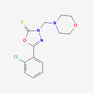 molecular formula C13H14ClN3O2S B11113034 5-(2-chlorophenyl)-3-(morpholin-4-ylmethyl)-1,3,4-oxadiazole-2(3H)-thione 