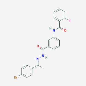 N-[3-({(2E)-2-[1-(4-bromophenyl)ethylidene]hydrazinyl}carbonyl)phenyl]-2-fluorobenzamide