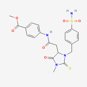 Methyl 4-({[1-methyl-5-oxo-3-(4-sulfamoylbenzyl)-2-thioxoimidazolidin-4-yl]acetyl}amino)benzoate