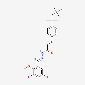 molecular formula C24H30I2N2O3 B11113058 N'-[(E)-(3,5-diiodo-2-methoxyphenyl)methylidene]-2-[4-(2,4,4-trimethylpentan-2-yl)phenoxy]acetohydrazide 