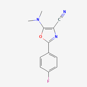 molecular formula C12H10FN3O B11113065 5-(Dimethylamino)-2-(4-fluorophenyl)-1,3-oxazole-4-carbonitrile 