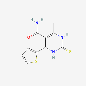 6-Methyl-4-(thiophen-2-yl)-2-thioxo-1,2,3,4-tetrahydropyrimidine-5-carboxamide