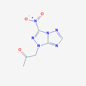 molecular formula C6H6N6O3 B11113097 1-(3-Nitro-1H-[1,2,4]triazolo[4,3-b][1,2,4]triazol-1-yl)acetone 