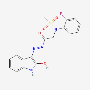 N-(2-Fluorophenyl)-N-({N'-[(3Z)-2-oxo-2,3-dihydro-1H-indol-3-ylidene]hydrazinecarbonyl}methyl)methanesulfonamide