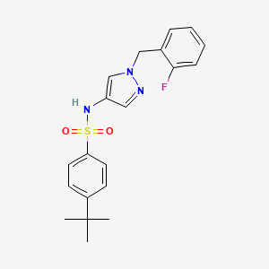 molecular formula C20H22FN3O2S B11113139 4-tert-butyl-N-[1-(2-fluorobenzyl)-1H-pyrazol-4-yl]benzenesulfonamide 