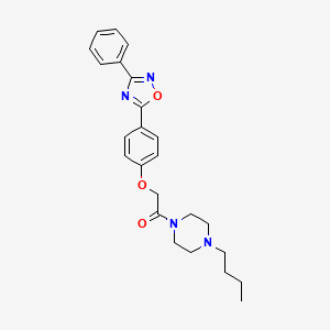 molecular formula C24H28N4O3 B11113167 1-(4-Butylpiperazin-1-yl)-2-[4-(3-phenyl-1,2,4-oxadiazol-5-yl)phenoxy]ethanone 