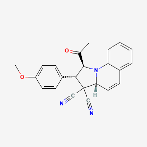 molecular formula C23H19N3O2 B11113182 (1S,2S,3aR)-1-acetyl-2-(4-methoxyphenyl)-1,2-dihydropyrrolo[1,2-a]quinoline-3,3(3aH)-dicarbonitrile 