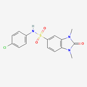 molecular formula C15H14ClN3O3S B11113203 N-(4-chlorophenyl)-1,3-dimethyl-2-oxo-2,3-dihydro-1H-benzimidazole-5-sulfonamide CAS No. 879646-19-2