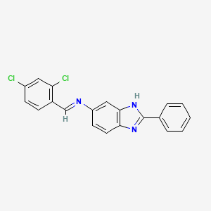 molecular formula C20H13Cl2N3 B11113237 N-[(E)-(2,4-dichlorophenyl)methylidene]-2-phenyl-1H-benzimidazol-6-amine 