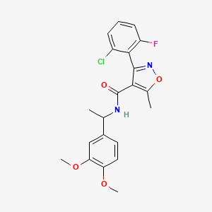 molecular formula C21H20ClFN2O4 B11113251 3-(2-chloro-6-fluorophenyl)-N-[1-(3,4-dimethoxyphenyl)ethyl]-5-methyl-1,2-oxazole-4-carboxamide 