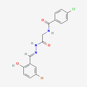 N-(2-(2-(5-Bromo-2-hydroxybenzylidene)hydrazino)-2-oxoethyl)-4-chlorobenzamide