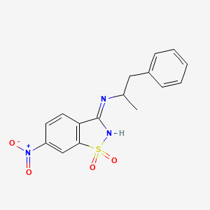 6-nitro-N-(1-phenylpropan-2-yl)-1,2-benzothiazol-3-amine 1,1-dioxide