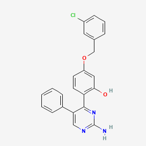 2-(2-Amino-5-phenylpyrimidin-4-yl)-5-[(3-chlorophenyl)methoxy]phenol