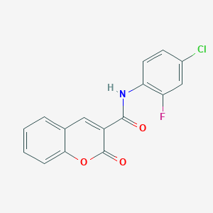 molecular formula C16H9ClFNO3 B11113288 N-(4-chloro-2-fluorophenyl)-2-oxo-2H-chromene-3-carboxamide 