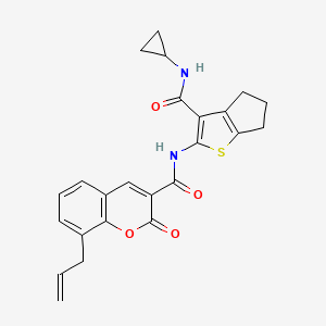 N-[3-(cyclopropylcarbamoyl)-5,6-dihydro-4H-cyclopenta[b]thiophen-2-yl]-2-oxo-8-(prop-2-en-1-yl)-2H-chromene-3-carboxamide