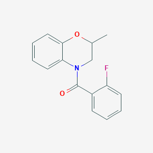 molecular formula C16H14FNO2 B11113322 (2-fluorophenyl)(2-methyl-2,3-dihydro-4H-1,4-benzoxazin-4-yl)methanone 