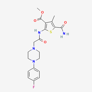 Methyl 5-carbamoyl-2-({[4-(4-fluorophenyl)piperazin-1-yl]acetyl}amino)-4-methylthiophene-3-carboxylate