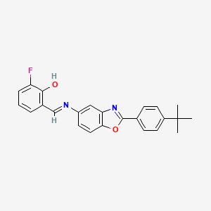 molecular formula C24H21FN2O2 B11113326 2-[(E)-{[2-(4-tert-butylphenyl)-1,3-benzoxazol-5-yl]imino}methyl]-6-fluorophenol 