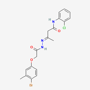 molecular formula C19H19BrClN3O3 B11113327 (3E)-3-{2-[(4-bromo-3-methylphenoxy)acetyl]hydrazinylidene}-N-(2-chlorophenyl)butanamide 