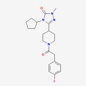 molecular formula C21H27FN4O2 B11113343 4-cyclopentyl-5-{1-[2-(4-fluorophenyl)acetyl]-4-piperidyl}-2-methyl-2,4-dihydro-3H-1,2,4-triazol-3-one 