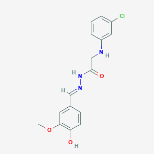 molecular formula C16H16ClN3O3 B11113359 2-(3-Chloroanilino)-N'-(4-hydroxy-3-methoxybenzylidene)acetohydrazide 