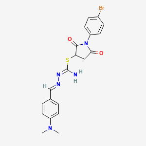 1-(4-bromophenyl)-2,5-dioxopyrrolidin-3-yl (2E)-2-[4-(dimethylamino)benzylidene]hydrazinecarbimidothioate