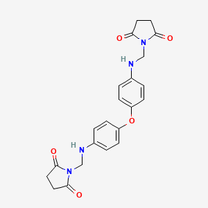 molecular formula C22H22N4O5 B11113373 1,1'-[Oxybis(benzene-4,1-diyliminomethanediyl)]dipyrrolidine-2,5-dione 