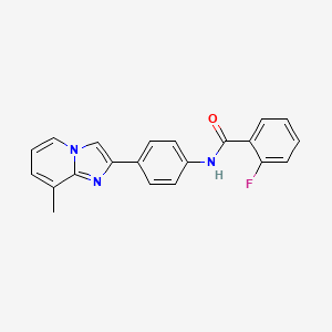 2-fluoro-N-(4-(8-methylimidazo[1,2-a]pyridin-2-yl)phenyl)benzamide