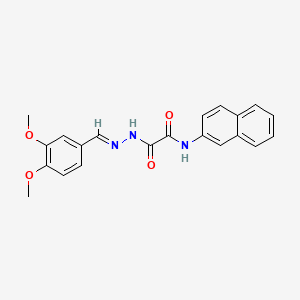 molecular formula C21H19N3O4 B11113416 2-[(2E)-2-(3,4-dimethoxybenzylidene)hydrazinyl]-N-(naphthalen-2-yl)-2-oxoacetamide 