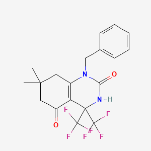 1-benzyl-2-hydroxy-7,7-dimethyl-4,4-bis(trifluoromethyl)-4,6,7,8-tetrahydroquinazolin-5(1H)-one