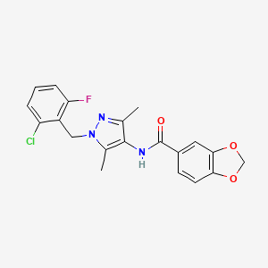 N-[1-(2-chloro-6-fluorobenzyl)-3,5-dimethyl-1H-pyrazol-4-yl]-1,3-benzodioxole-5-carboxamide