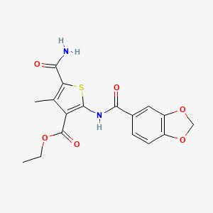 Ethyl 2-[(1,3-benzodioxol-5-ylcarbonyl)amino]-5-carbamoyl-4-methylthiophene-3-carboxylate