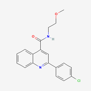 molecular formula C19H17ClN2O2 B11113461 2-(4-chlorophenyl)-N-(2-methoxyethyl)quinoline-4-carboxamide 