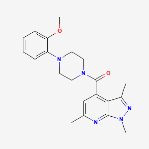 molecular formula C21H25N5O2 B11113482 [4-(2-methoxyphenyl)piperazino](1,3,6-trimethyl-1H-pyrazolo[3,4-b]pyridin-4-yl)methanone 