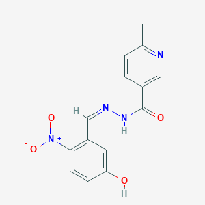 molecular formula C14H12N4O4 B11113497 N'-[(Z)-(5-hydroxy-2-nitrophenyl)methylidene]-6-methylpyridine-3-carbohydrazide 