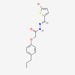 molecular formula C16H17BrN2O2S B11113518 N'-[(E)-(5-bromothiophen-2-yl)methylidene]-2-(4-propylphenoxy)acetohydrazide 