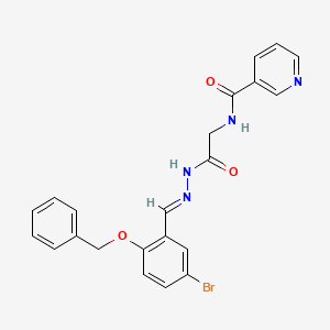 molecular formula C22H19BrN4O3 B11113542 N-({N'-[(E)-[2-(Benzyloxy)-5-bromophenyl]methylidene]hydrazinecarbonyl}methyl)pyridine-3-carboxamide 