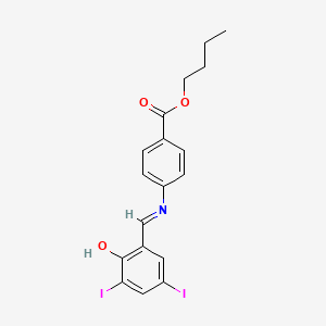 butyl 4-{[(E)-(2-hydroxy-3,5-diiodophenyl)methylidene]amino}benzoate