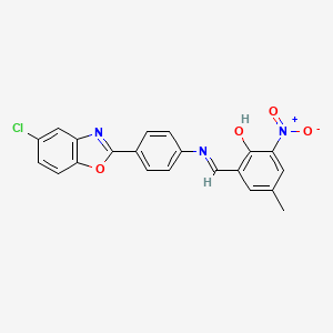 2-[(E)-{[4-(5-chloro-1,3-benzoxazol-2-yl)phenyl]imino}methyl]-4-methyl-6-nitrophenol