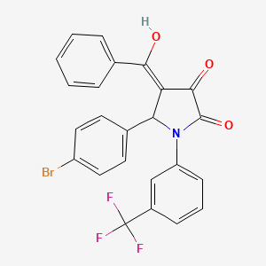 molecular formula C24H15BrF3NO3 B11113636 5-(4-bromophenyl)-3-hydroxy-4-(phenylcarbonyl)-1-[3-(trifluoromethyl)phenyl]-1,5-dihydro-2H-pyrrol-2-one 