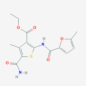 Ethyl 5-carbamoyl-4-methyl-2-{[(5-methylfuran-2-yl)carbonyl]amino}thiophene-3-carboxylate