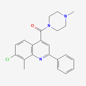 (7-Chloro-8-methyl-2-phenylquinolin-4-yl)(4-methylpiperazin-1-yl)methanone