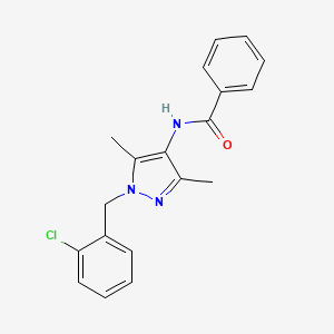 molecular formula C19H18ClN3O B11113689 N-[1-(2-chlorobenzyl)-3,5-dimethyl-1H-pyrazol-4-yl]benzamide 