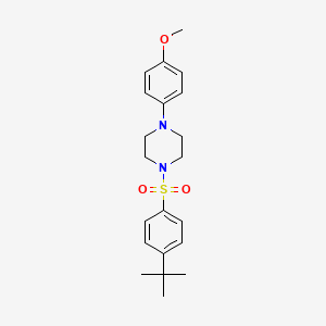 molecular formula C21H28N2O3S B11113719 1-[(4-Tert-butylphenyl)sulfonyl]-4-(4-methoxyphenyl)piperazine 