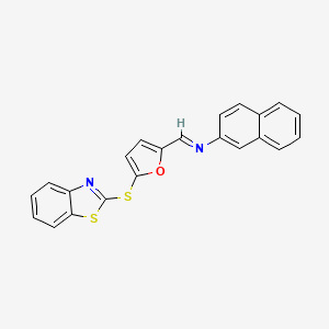 N-{(E)-[5-(1,3-benzothiazol-2-ylsulfanyl)furan-2-yl]methylidene}naphthalen-2-amine