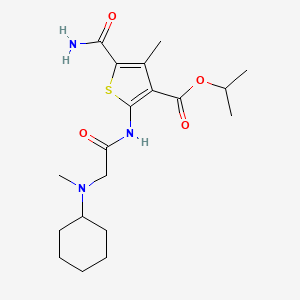 molecular formula C19H29N3O4S B11113724 propan-2-yl 5-carbamoyl-2-[(N-cyclohexyl-N-methylglycyl)amino]-4-methylthiophene-3-carboxylate 