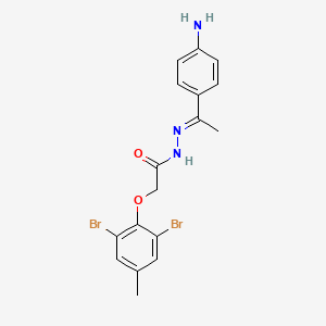 N'-[(1E)-1-(4-aminophenyl)ethylidene]-2-(2,6-dibromo-4-methylphenoxy)acetohydrazide