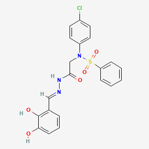 N-(4-chlorophenyl)-N-{2-[(2E)-2-(2,3-dihydroxybenzylidene)hydrazinyl]-2-oxoethyl}benzenesulfonamide (non-preferred name)