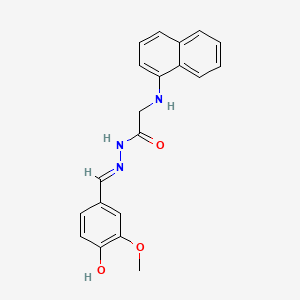 molecular formula C20H19N3O3 B11113768 N'-(4-Hydroxy-3-methoxybenzylidene)-2-(1-naphthylamino)acetohydrazide 